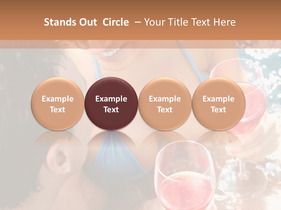 A Woman In A Bikini Holding Two Glasses Of Wine PowerPoint Template
