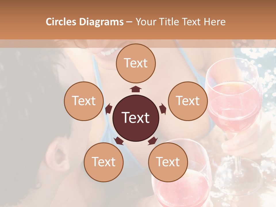 A Woman In A Bikini Holding Two Glasses Of Wine PowerPoint Template