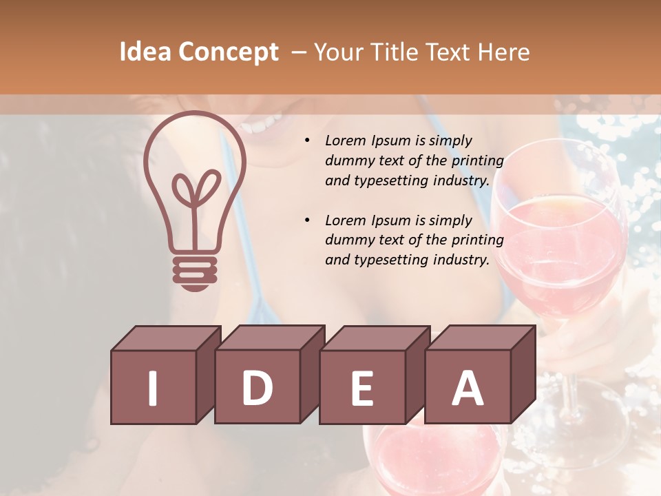 A Woman In A Bikini Holding Two Glasses Of Wine PowerPoint Template