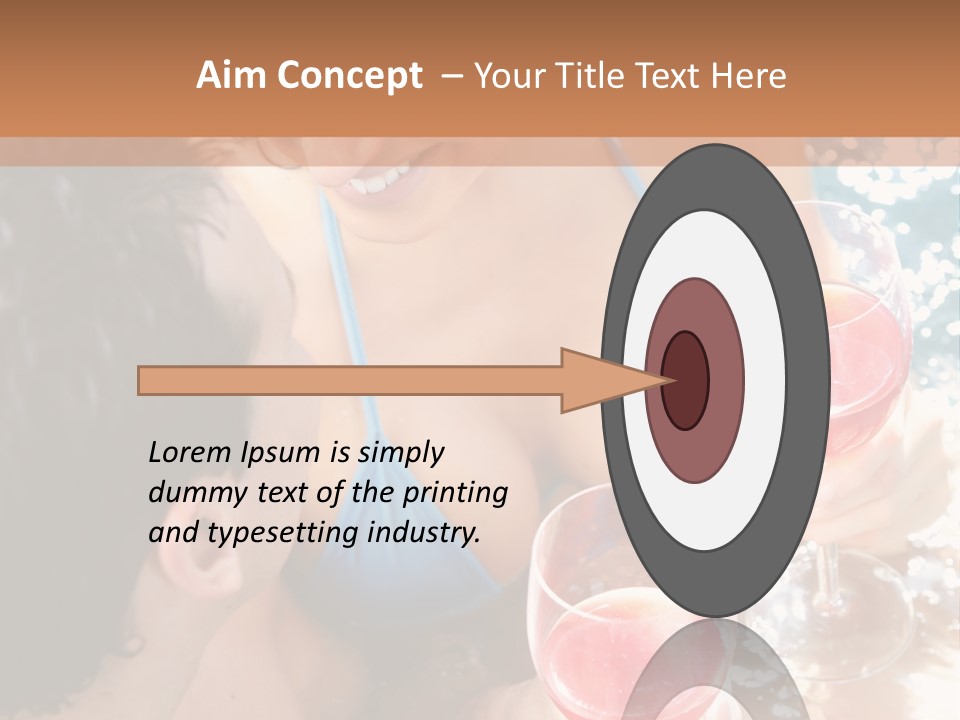 A Woman In A Bikini Holding Two Glasses Of Wine PowerPoint Template