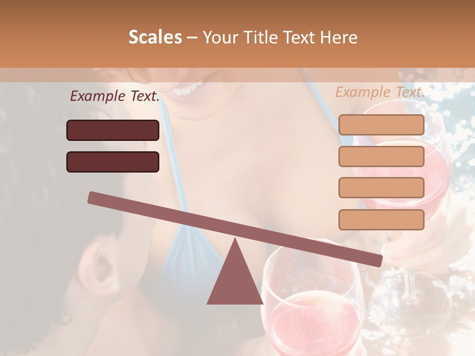 A Woman In A Bikini Holding Two Glasses Of Wine PowerPoint Template