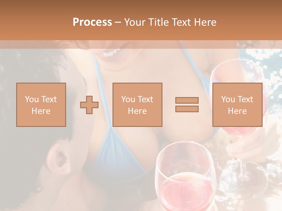 A Woman In A Bikini Holding Two Glasses Of Wine PowerPoint Template