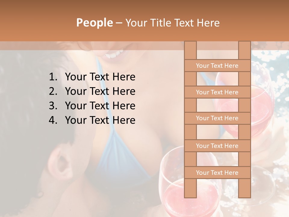 A Woman In A Bikini Holding Two Glasses Of Wine PowerPoint Template