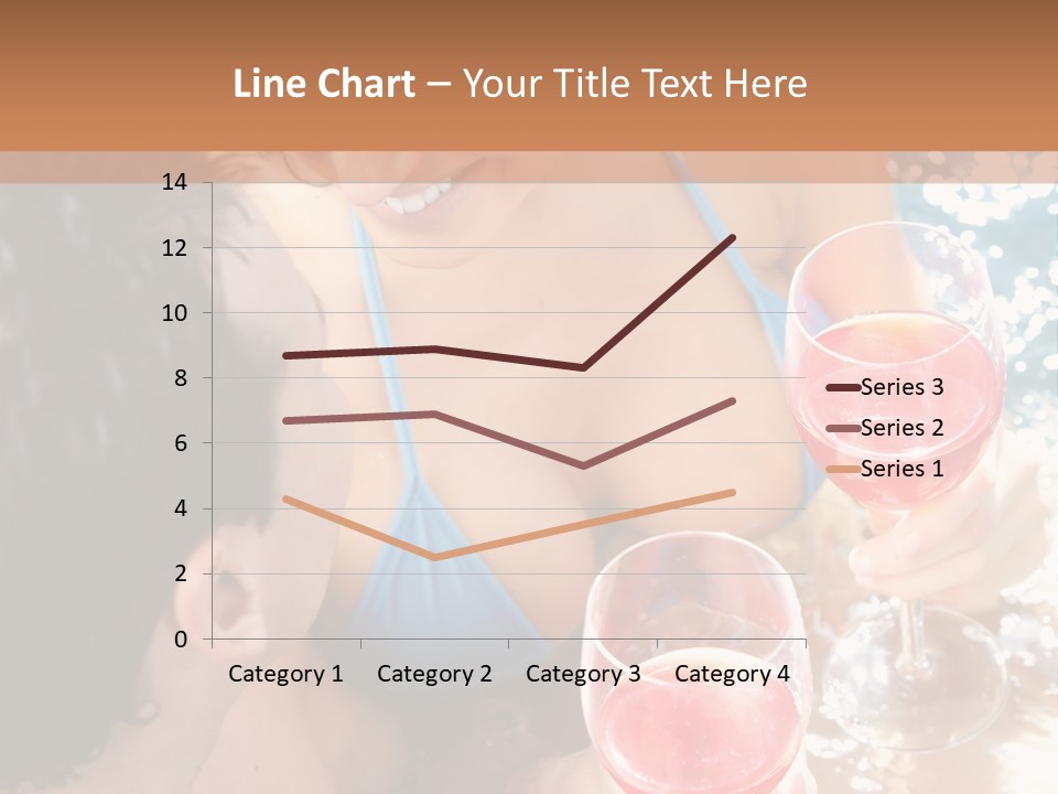 A Woman In A Bikini Holding Two Glasses Of Wine PowerPoint Template