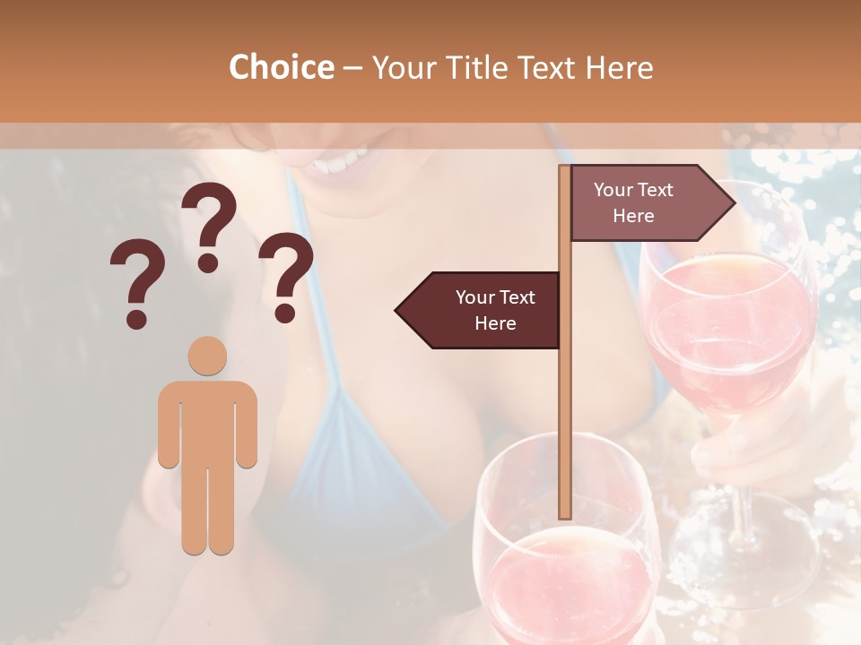 A Woman In A Bikini Holding Two Glasses Of Wine PowerPoint Template