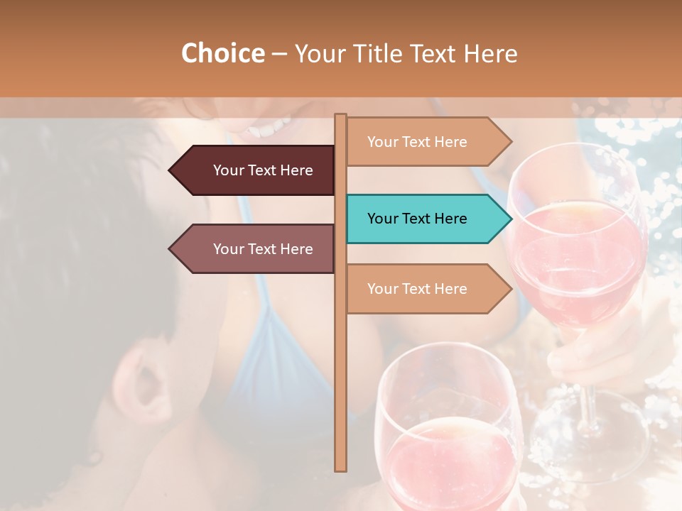 A Woman In A Bikini Holding Two Glasses Of Wine PowerPoint Template