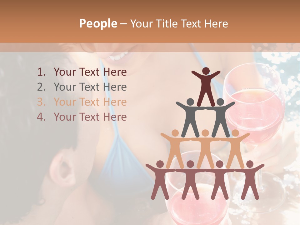 A Woman In A Bikini Holding Two Glasses Of Wine PowerPoint Template