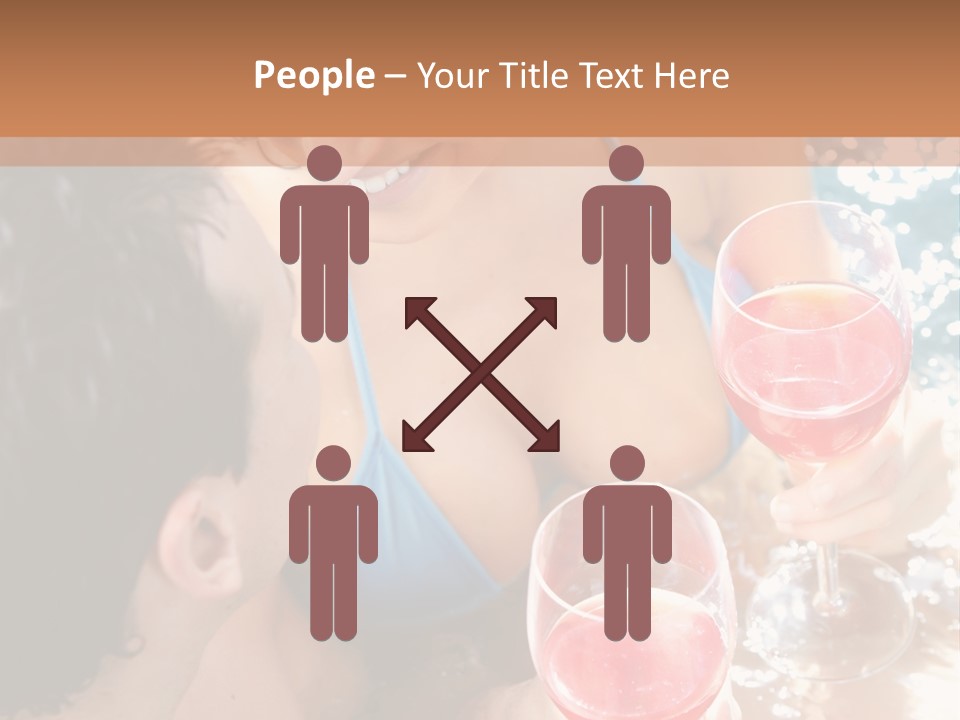 A Woman In A Bikini Holding Two Glasses Of Wine PowerPoint Template