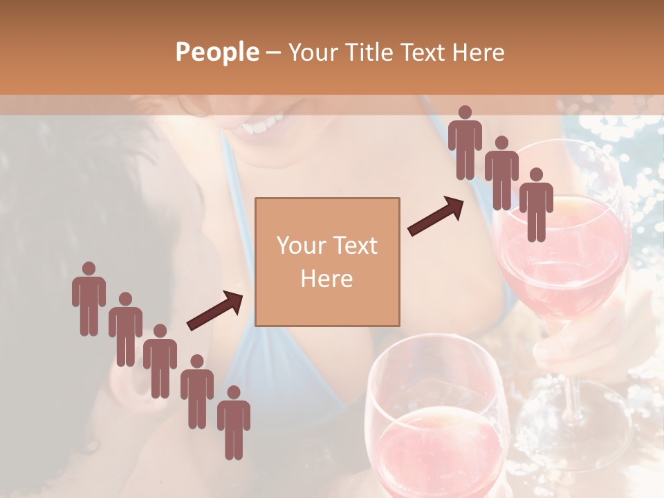 A Woman In A Bikini Holding Two Glasses Of Wine PowerPoint Template