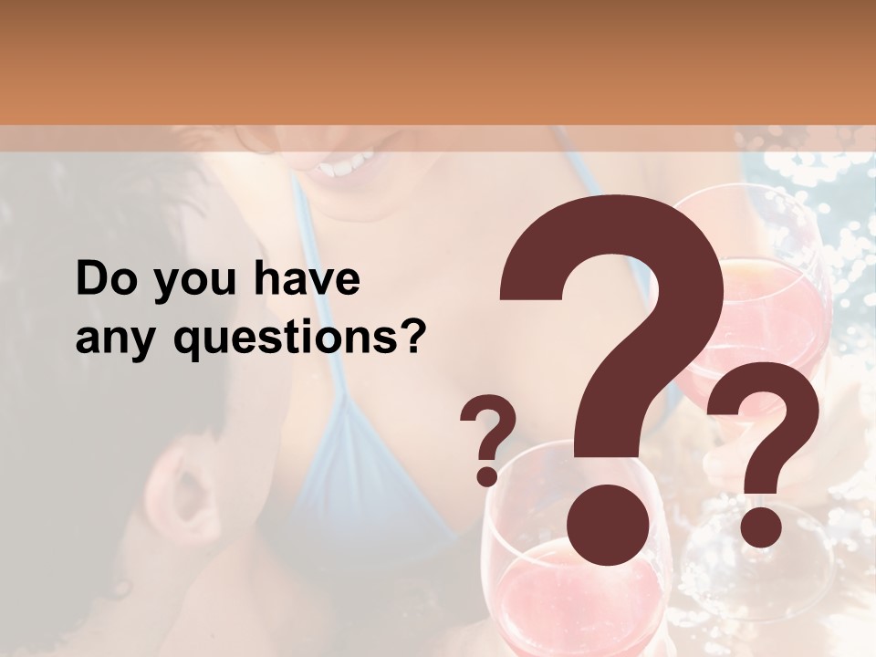 A Woman In A Bikini Holding Two Glasses Of Wine PowerPoint Template