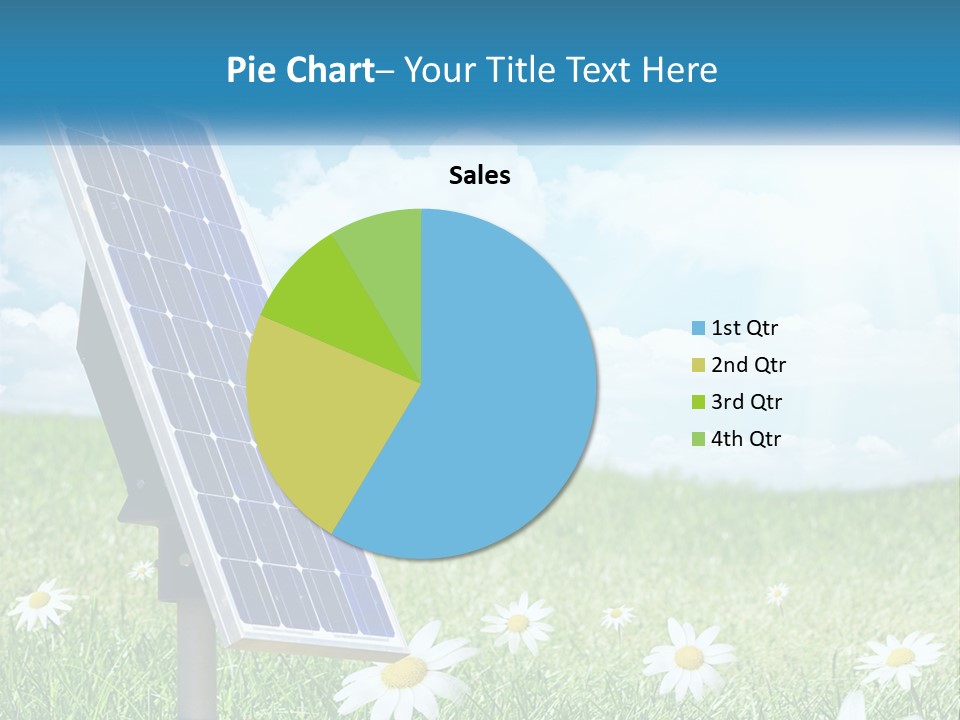 A Solar Panel In The Grass With Daisies In The Foreground PowerPoint Template