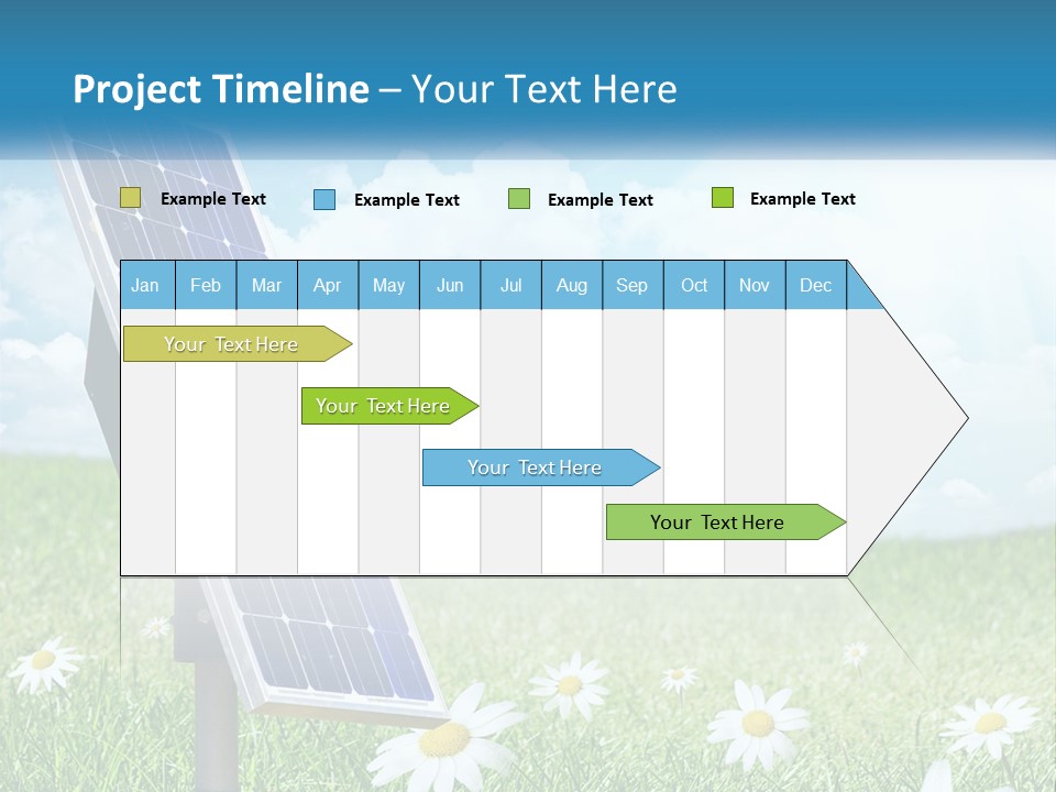 A Solar Panel In The Grass With Daisies In The Foreground PowerPoint Template