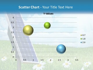 A Solar Panel In The Grass With Daisies In The Foreground PowerPoint Template
