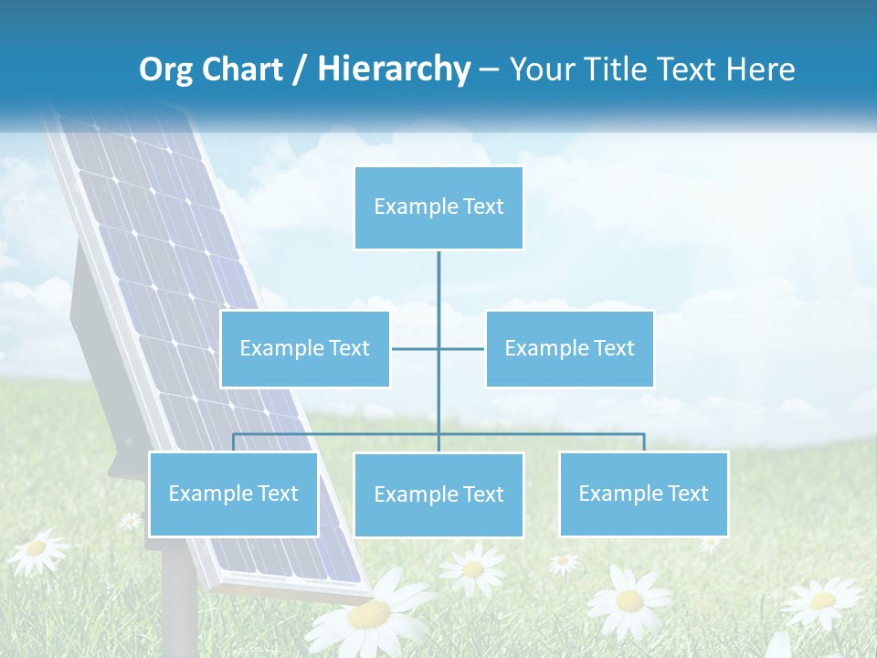 A Solar Panel In The Grass With Daisies In The Foreground PowerPoint Template