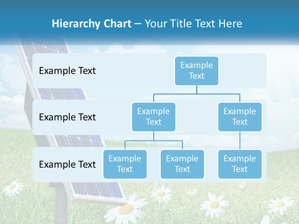 A Solar Panel In The Grass With Daisies In The Foreground PowerPoint Template
