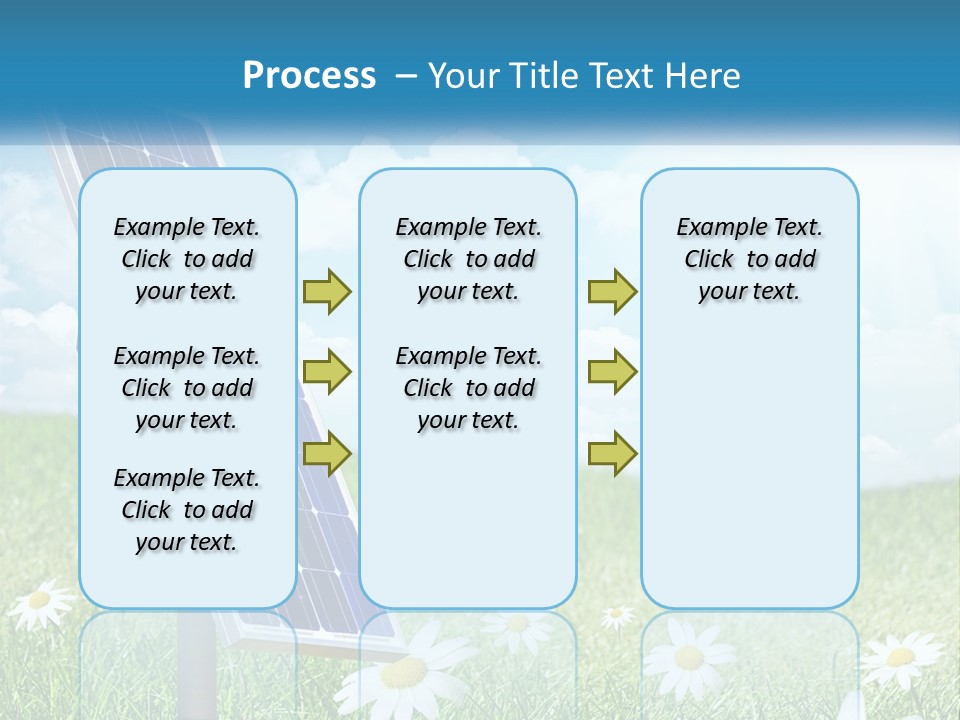 A Solar Panel In The Grass With Daisies In The Foreground PowerPoint Template