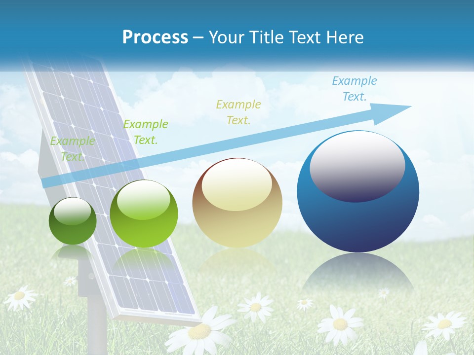 A Solar Panel In The Grass With Daisies In The Foreground PowerPoint Template
