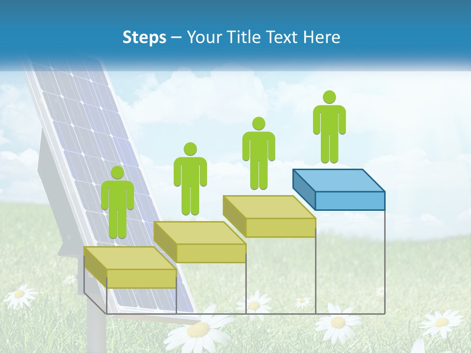 A Solar Panel In The Grass With Daisies In The Foreground PowerPoint Template