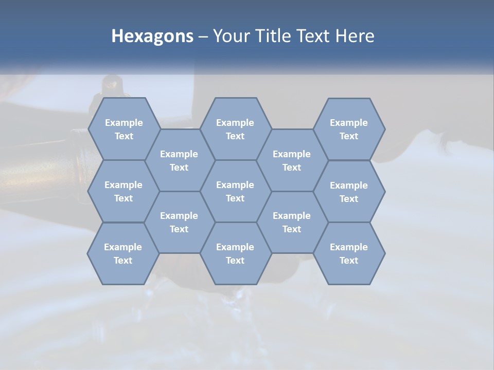 A Person Holding A Water Faucet Over A Body Of Water PowerPoint Template