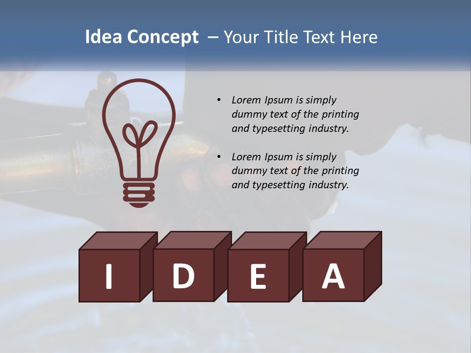 A Person Holding A Water Faucet Over A Body Of Water PowerPoint Template