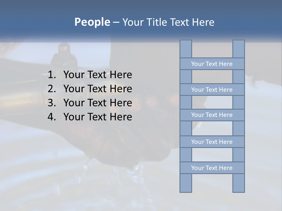 A Person Holding A Water Faucet Over A Body Of Water PowerPoint Template