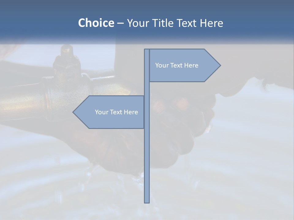 A Person Holding A Water Faucet Over A Body Of Water PowerPoint Template