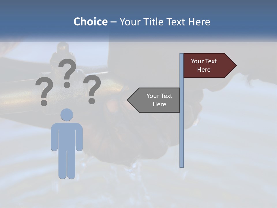 A Person Holding A Water Faucet Over A Body Of Water PowerPoint Template