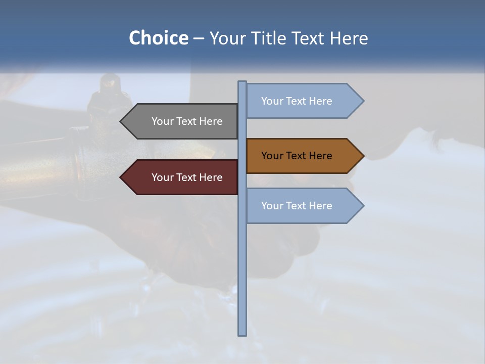 A Person Holding A Water Faucet Over A Body Of Water PowerPoint Template