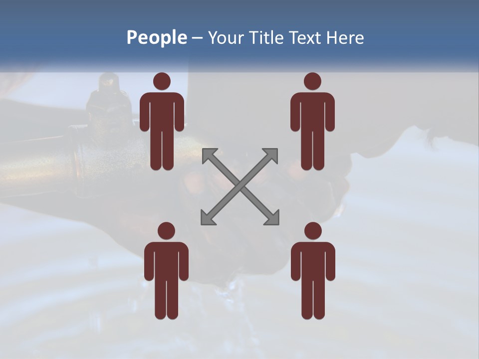 A Person Holding A Water Faucet Over A Body Of Water PowerPoint Template