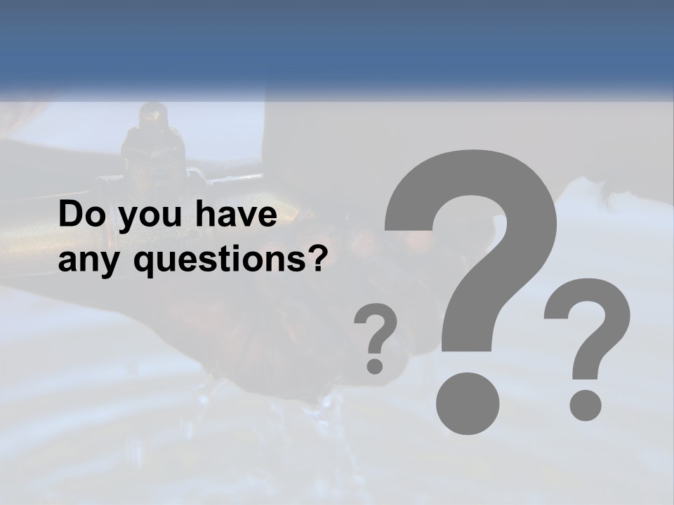 A Person Holding A Water Faucet Over A Body Of Water PowerPoint Template