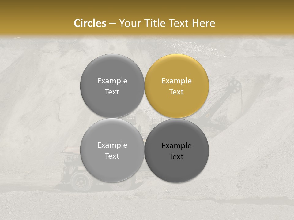 A Dump Truck In Front Of A Large Pile Of Rocks PowerPoint Template