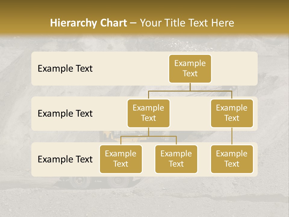 A Dump Truck In Front Of A Large Pile Of Rocks PowerPoint Template