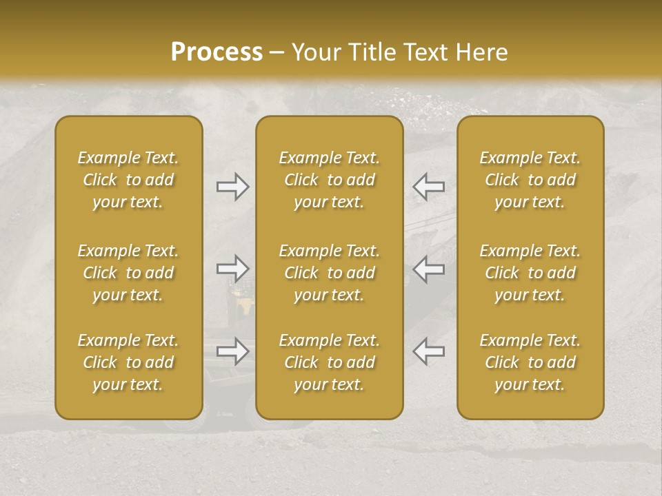 A Dump Truck In Front Of A Large Pile Of Rocks PowerPoint Template