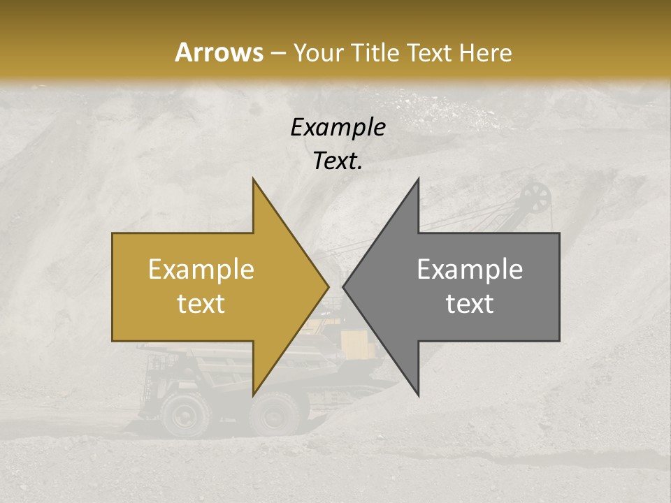 A Dump Truck In Front Of A Large Pile Of Rocks PowerPoint Template