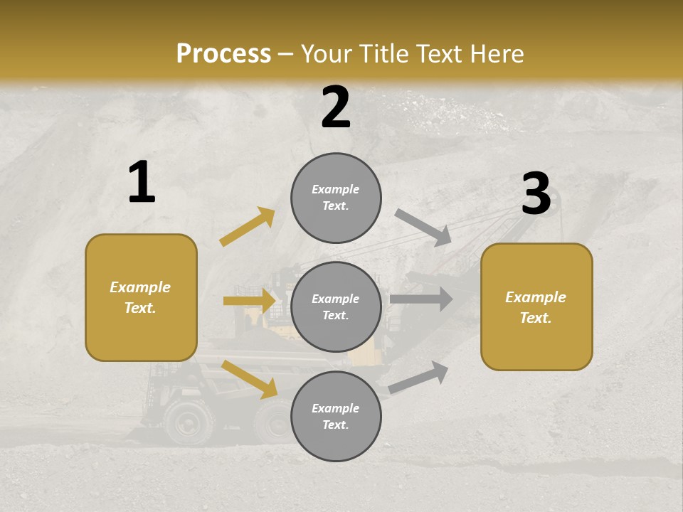 A Dump Truck In Front Of A Large Pile Of Rocks PowerPoint Template