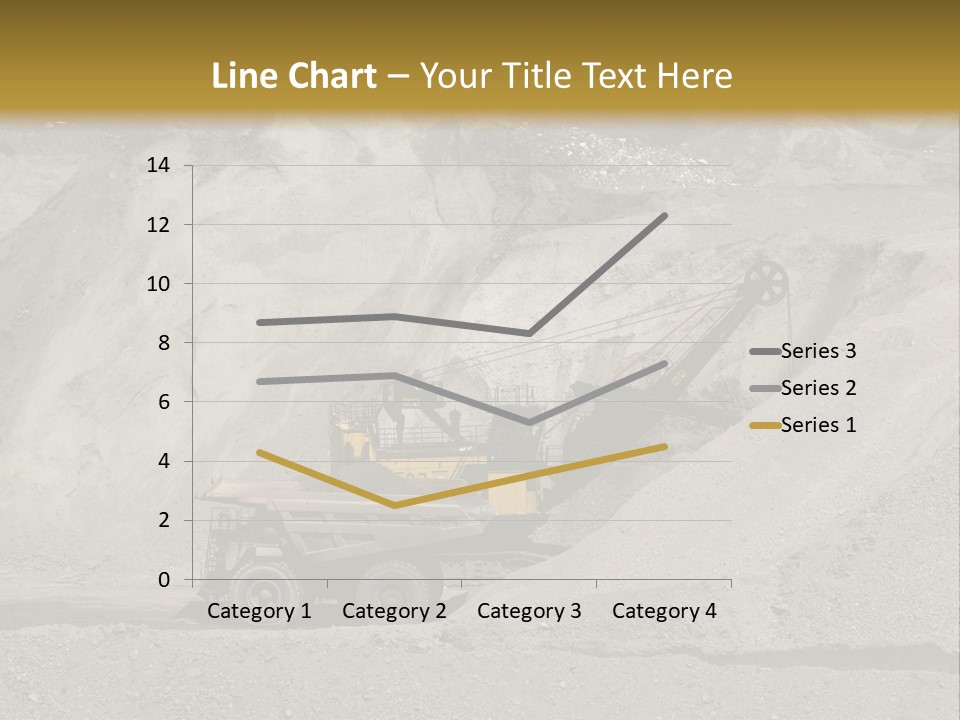 A Dump Truck In Front Of A Large Pile Of Rocks PowerPoint Template