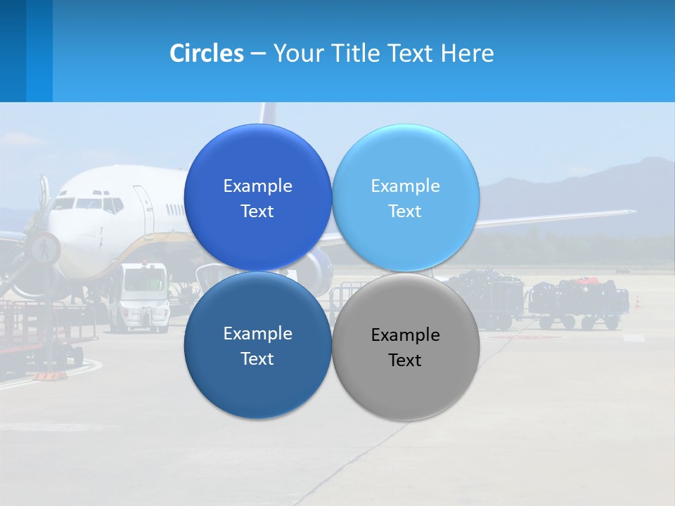 A Plane Is Parked On The Tarmac With Luggage PowerPoint Template