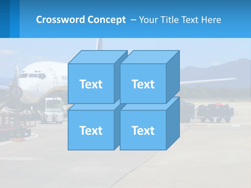 A Plane Is Parked On The Tarmac With Luggage PowerPoint Template