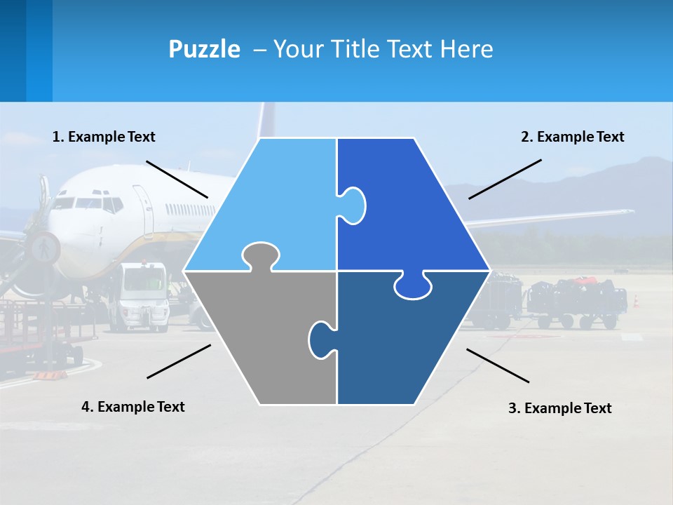 A Plane Is Parked On The Tarmac With Luggage PowerPoint Template