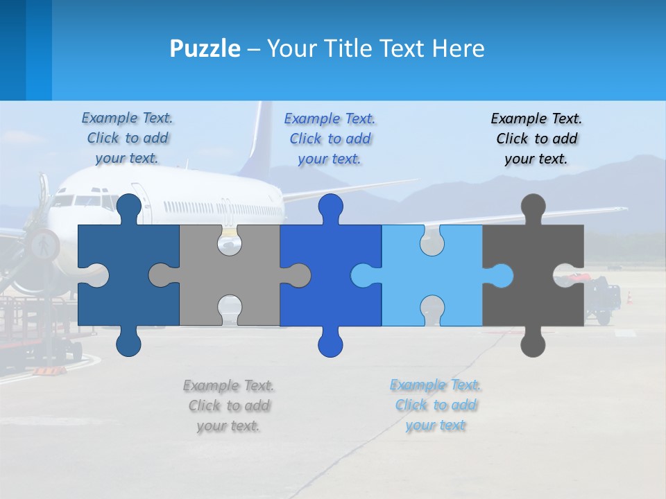 A Plane Is Parked On The Tarmac With Luggage PowerPoint Template