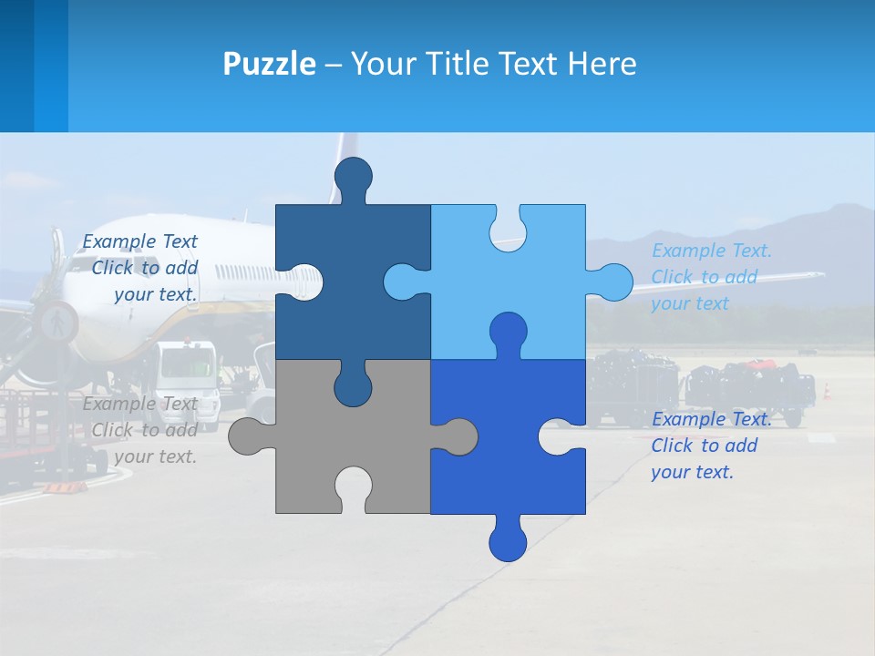 A Plane Is Parked On The Tarmac With Luggage PowerPoint Template