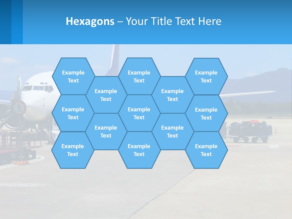 A Plane Is Parked On The Tarmac With Luggage PowerPoint Template