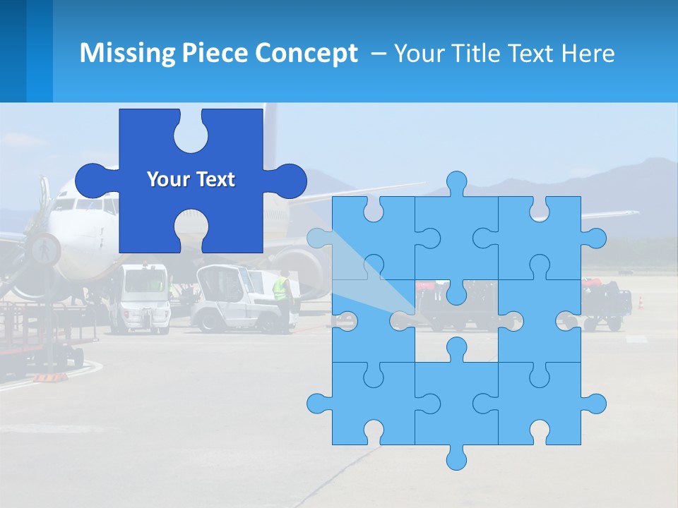 A Plane Is Parked On The Tarmac With Luggage PowerPoint Template