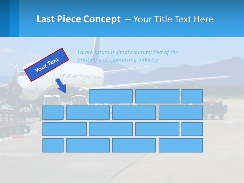 A Plane Is Parked On The Tarmac With Luggage PowerPoint Template