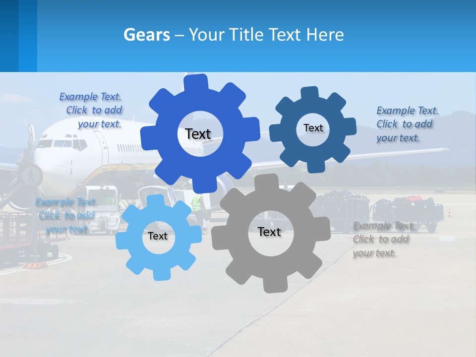 A Plane Is Parked On The Tarmac With Luggage PowerPoint Template