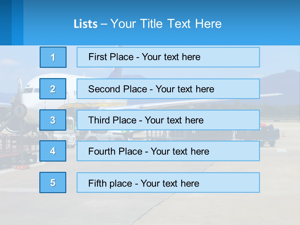 A Plane Is Parked On The Tarmac With Luggage PowerPoint Template
