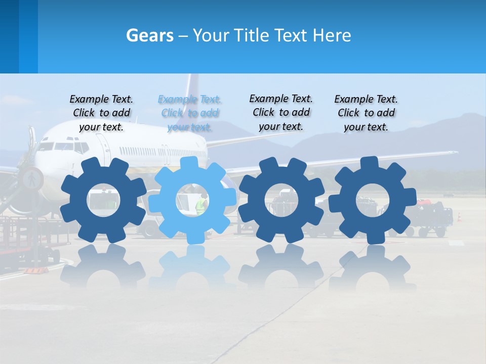 A Plane Is Parked On The Tarmac With Luggage PowerPoint Template