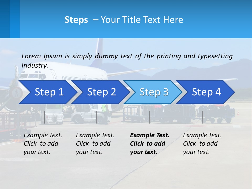 A Plane Is Parked On The Tarmac With Luggage PowerPoint Template