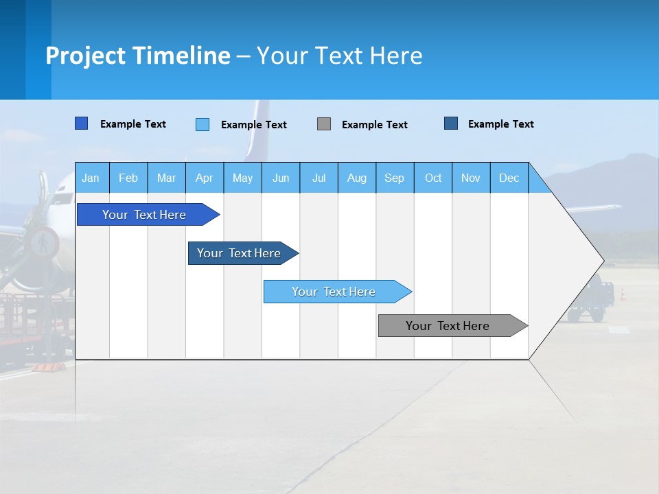 A Plane Is Parked On The Tarmac With Luggage PowerPoint Template