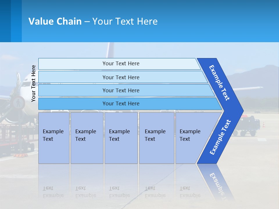 A Plane Is Parked On The Tarmac With Luggage PowerPoint Template